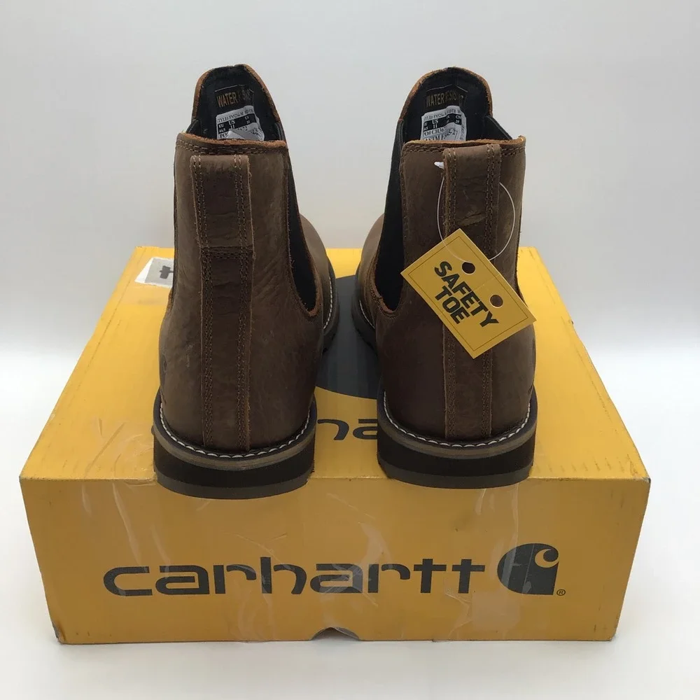 Carhartt Frontier Steel Toe Chelsea Work Boots Brown Leather Mens Size 11 W NEW